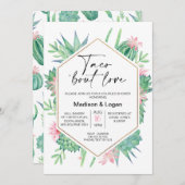 Taco-Bout-Liebe-Brautparty für geometrisch rosa Ka Einladung (Vorne/Hinten)