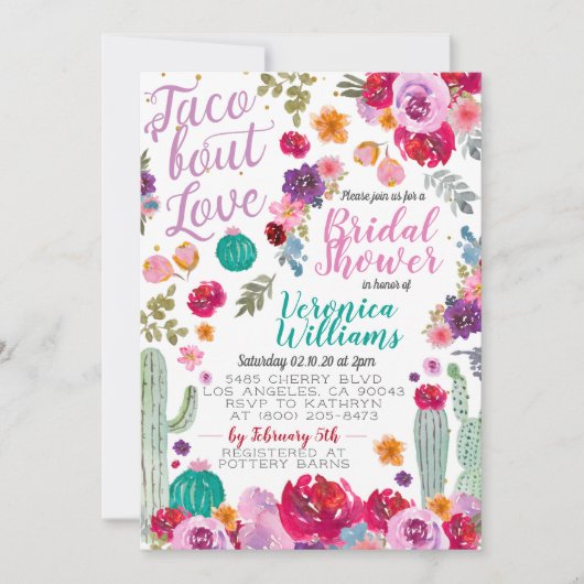 Taco Bout Liebe Bridal Dusche Einladung (Vorderseite)