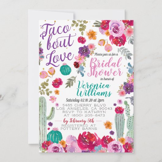 Taco Bout Liebe Bridal Dusche Einladung (Vorderseite)