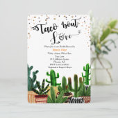 Taco 'bout Liebe Cactus Bridal Shower Einladung (Stehend Vorderseite)