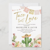 Taco Bout Liebe Cactus Fiesta Couples Dusche Rosa Einladung (Vorderseite)