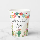 Taco Bout Liebe Fiesta Aquarell Cactus Dusche Pappbecher (Vorderseite)
