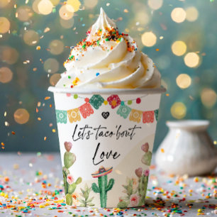 Taco Bout Liebe Fiesta Aquarell Cactus Dusche Pappbecher