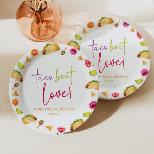 Taco Bout Liebe! Fiesta Brautparty Pappteller