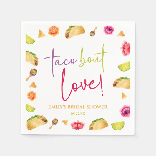 Taco Bout Liebe! Fiesta Brautparty Serviette (Vorderseite)