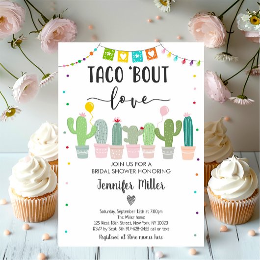 Taco Bout Liebe Fiesta Cactus Brautparty Einladung