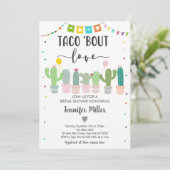 Taco Bout Liebe Fiesta Cactus Brautparty Einladung (Stehend Vorderseite)