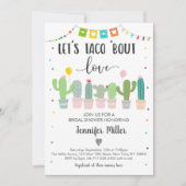 Taco Bout Liebe Fiesta Cactus Brautparty Einladung (Vorderseite)
