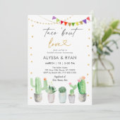 Taco 'Bout Liebe Fiesta Cactus Brautparty Einladung (Stehend Vorderseite)