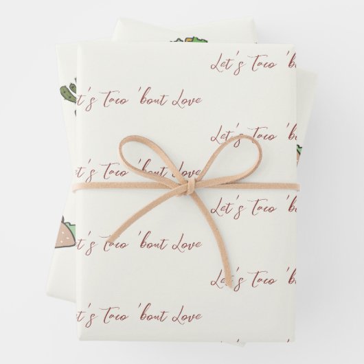 Taco 'bout Liebe Fiesta Cactus Geschenkpapier Set (Beispiel)