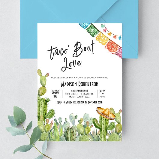 Taco 'Bout Liebe Fiesta Paare Dusche Einladung