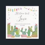 Taco Bout Liebe Fiesta Paare Dusche Napkins Serviette<br><div class="desc">Set den Ton für Ihr Party mit diesen wunderschönen,  elegant aussehenden Servietten mit einem Kaktus Fiesta Thema. Weiche Pastellfarben und handgezeichnete Illustrationen zeichnen diese Einladungspalette aus. Das Fiesta-Thema ist perfekt für ein Party im Sommer.</div>