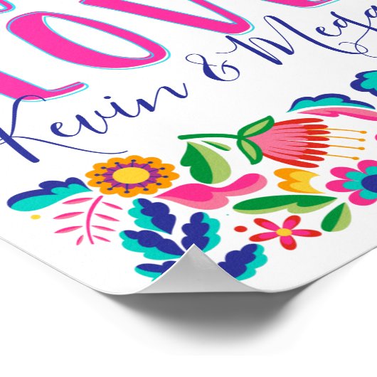 Taco Bout Liebe Fiesta Party Mexikanische Blume Po Poster (Ecke)