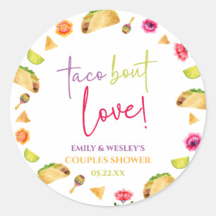 Taco Bout Liebe! Fiesta Wedding Couples Dusche Runder Aufkleber