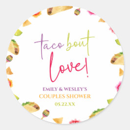 Taco Bout Liebe! Fiesta Wedding Couples Dusche Runder Aufkleber