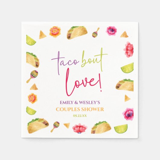 Taco Bout Liebe! Fiesta Wedding Couples Dusche Serviette (Vorderseite)