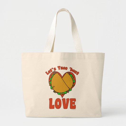 Taco Bout Liebe Funny Food Cartoon Motto Jumbo Stoffbeutel (Vorne)