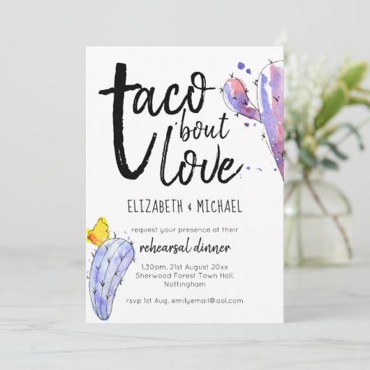 Taco Bout Liebe Illustrierte Probe Abendessen (Stehend Vorderseite)