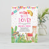 Taco Bout Liebe Mexican Fiesta Pink Couples Dusche Einladung (Stehend Vorderseite)
