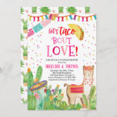 Taco Bout Liebe Mexican Fiesta Pink Couples Dusche Einladung (Vorne/Hinten)