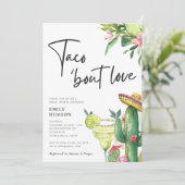 Taco Bout Liebe Mexikanisches Brautparty Einladung (Stehend Vorderseite)