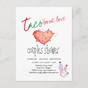 TACO BOUT LIEBE Moderne HaushaltskUPLES SHOWER Fie Postkarte