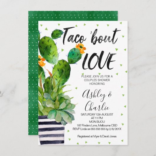 Taco Bout Liebe Paare Dusche Einladung (Vorne/Hinten)