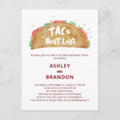 Taco 'Bout Liebe Paare Dusche Fiesta Einladung Postkarte (Vorderseite)
