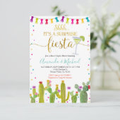 Taco 'Bout Liebe Paare Verlobung Cactus Fiesta Einladung (Stehend Vorderseite)