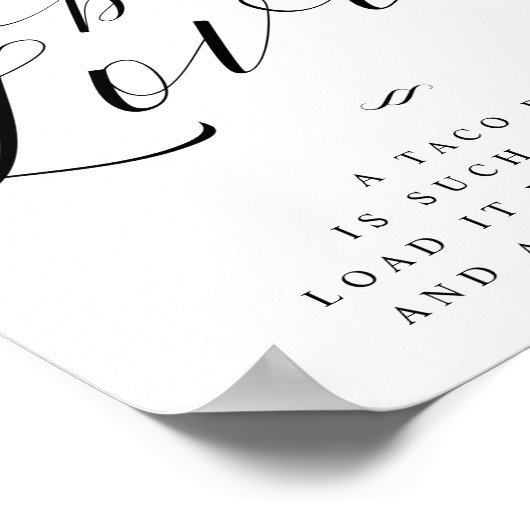 Taco Bout Liebe Taco Bar Wedding Sign Poster (Ecke)