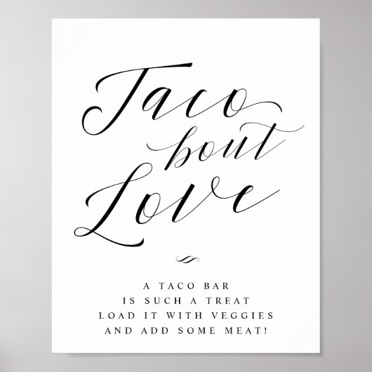 Taco Bout Liebe Taco Bar Wedding Sign Poster (Vorne)