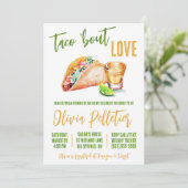 Taco 'Bout Liebe! Tacos und Tequila Brautparty Einladung (Stehend Vorderseite)