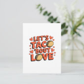 Taco Bout Liebe Valentine Postkarte (Stehend Vorderseite)