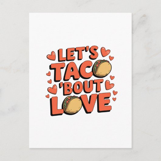 Taco Bout Liebe Valentine Postkarte (Vorderseite)