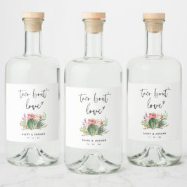 Taco Bout Liebe Watercolor Cactus Fiesta Gevor Alkoholflaschenetikett