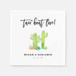 Taco Bout Liebe Watercolor Sukkulente Hochzeit Serviette