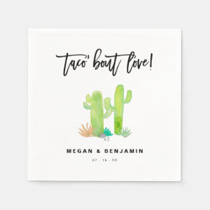 Taco Bout Liebe Watercolor Sukkulente Hochzeit Serviette
