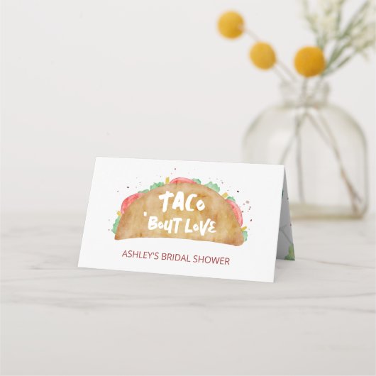 Taco 'Bout Liebe Wedding Brautparty Fiesta Platzkarte (Vorderseite)
