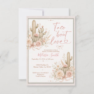 Taco Bout Love Brautjungfernparty Blush Kaktus Einladung