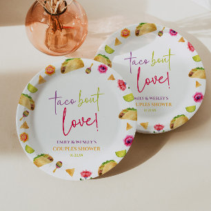 Taco Bout Love! Fiesta-Hochzeitspaar- Brautbad Pappteller