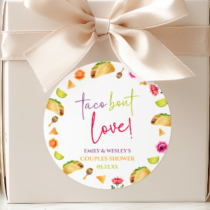 Taco Bout Love! Fiesta-Hochzeitspaar- Brautbad Runder Aufkleber