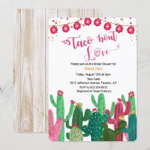 Taco 'bout Love Kaktus Brautparty-Einladung Einladung