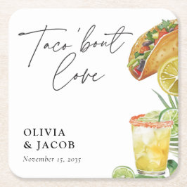 Taco bout Love Mexican Couples Shower Rechteckiger Pappuntersetzer