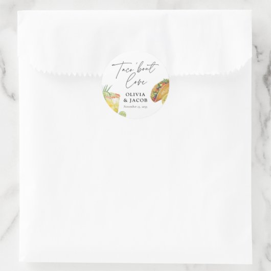Taco bout Love Mexican Couples Shower Runder Aufkleber (Tasche)