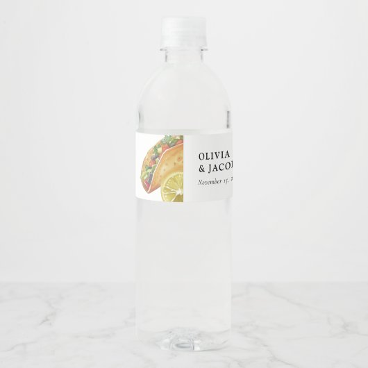 Taco bout Love Mexican Couples Shower Wasserflaschenetikett (Rückseite)