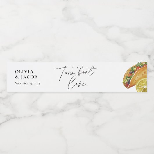 Taco bout Love Mexican Couples Shower Wasserflaschenetikett (Einzelnes Label)