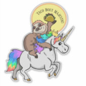Taco Bout Majestic Sloth Riding Unicorn Aufkleber (Vorderseite)