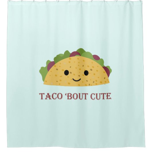 Taco Bout Niedlich Kawaii Taco Duschvorhang (Vorderseite)