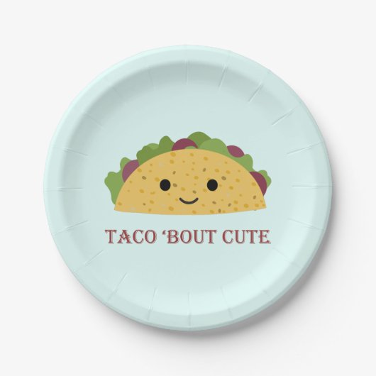 Taco Bout Niedlich Kawaii Taco Pappteller (Vorderseite)