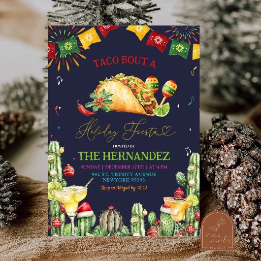 Taco Bout Night Fiesta Margaritas Weihnachtsfest P Einladung